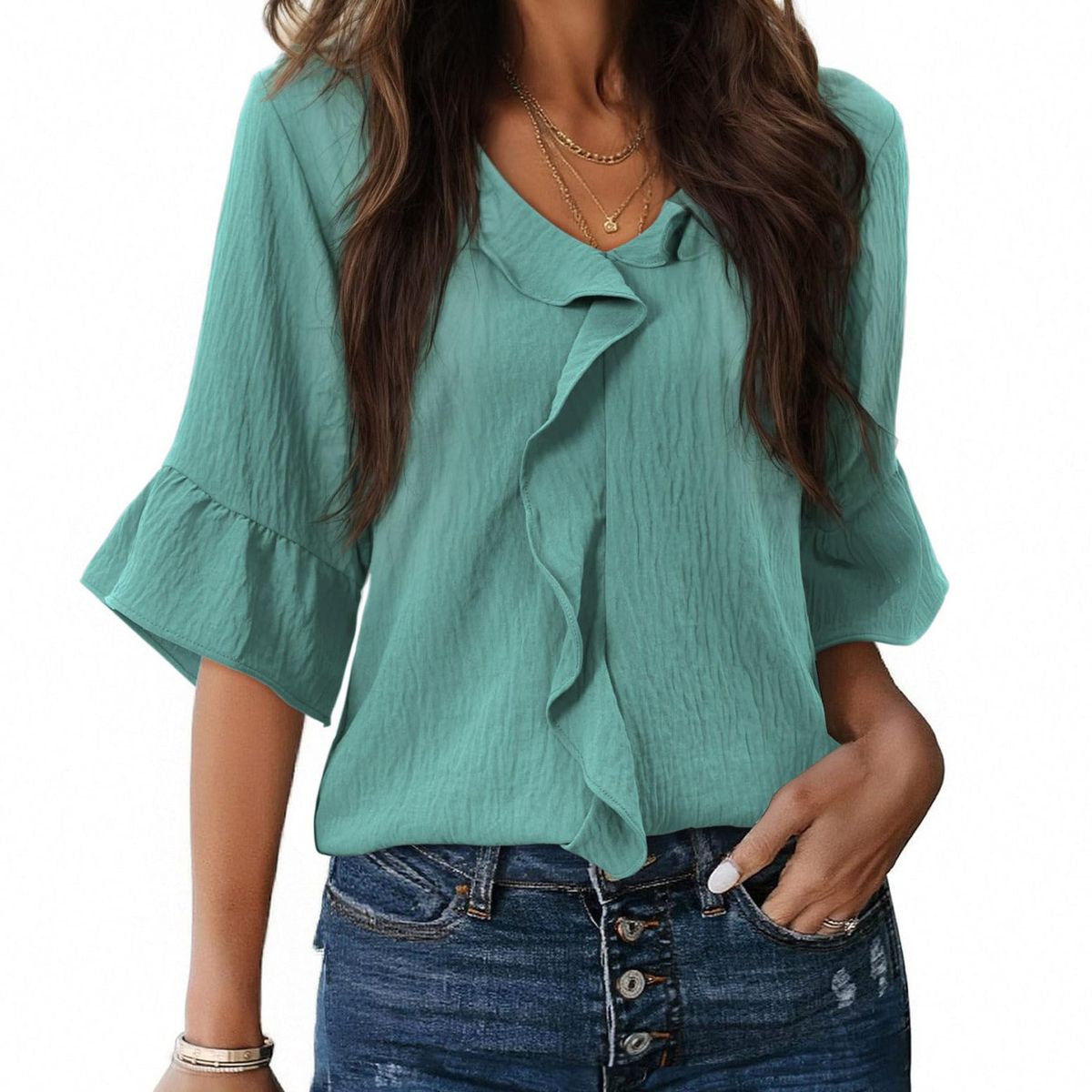 TIOZONEY - Blusa informal para mujer
