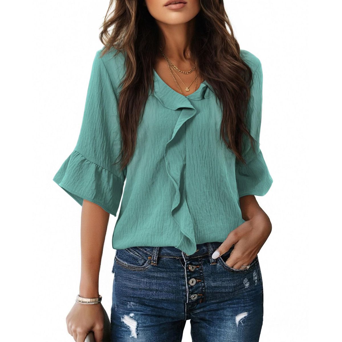 TIOZONEY - Blusa informal para mujer