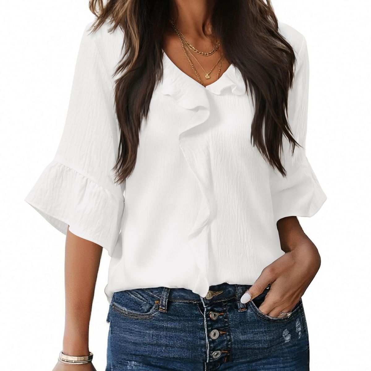 TIOZONEY - Blusa informal para mujer