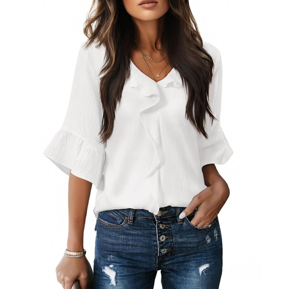 TIOZONEY - Blusa informal para mujer