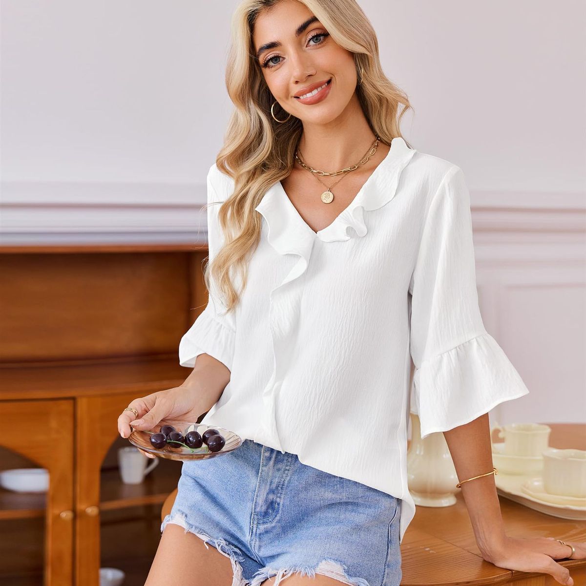 TIOZONEY - Blusa informal para mujer