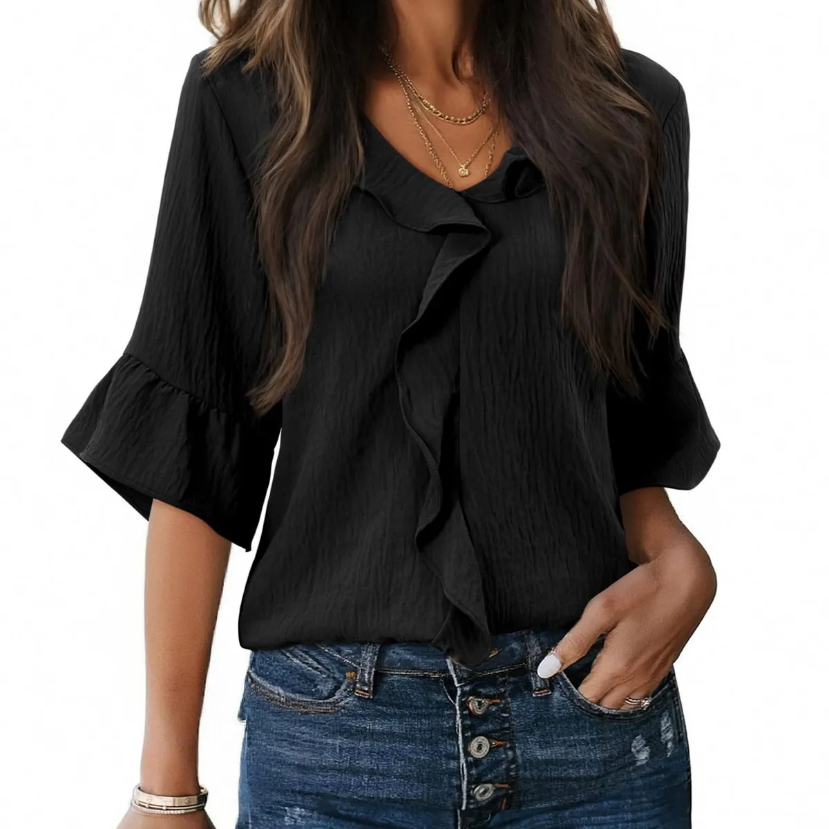 TIOZONEY - Blusa informal para mujer