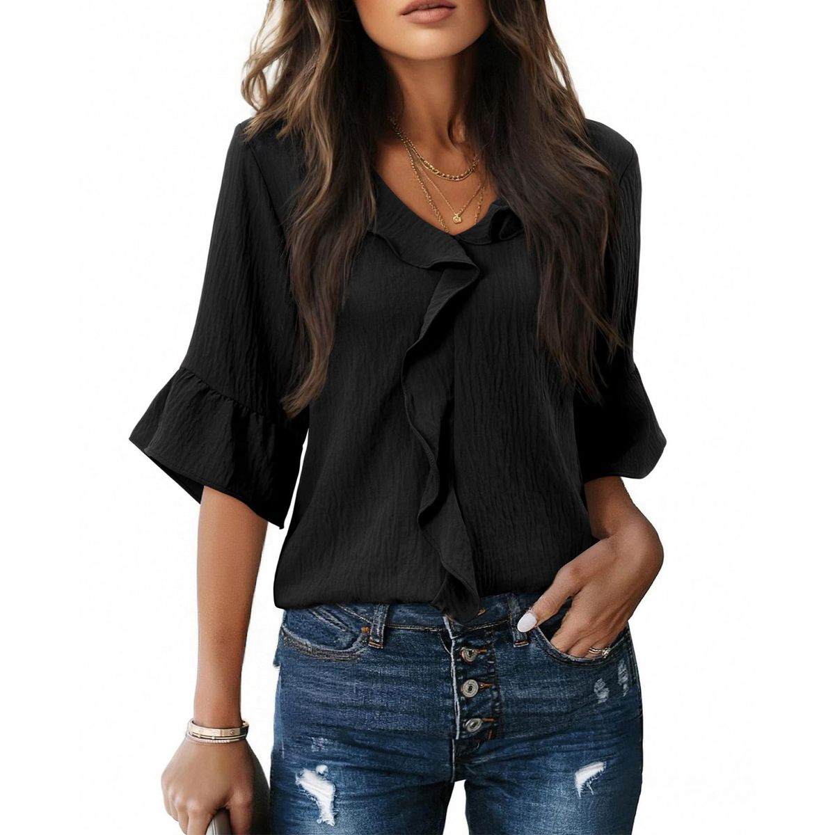 TIOZONEY - Blusa informal para mujer