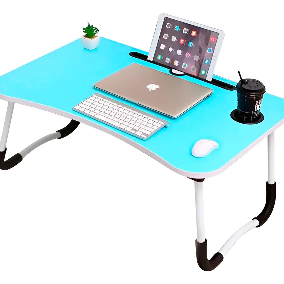 GENERICO - Mesa Notebook Tablet Cama Sofa 60x40cm Plegable + Portavaso