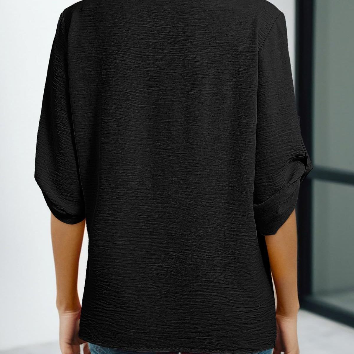 TIOZONEY - Blusa versátil de manga tres cuartos para mujer