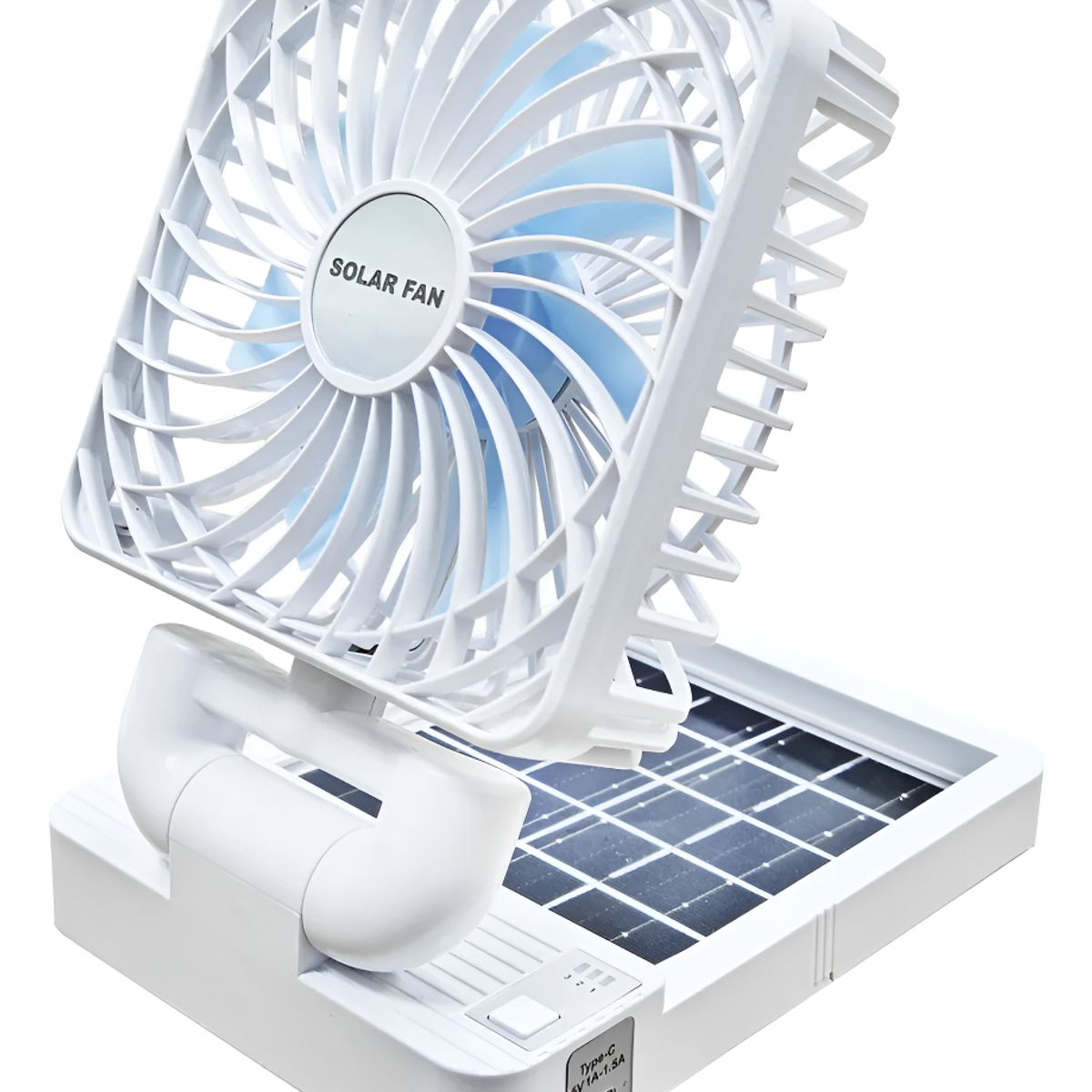 GENERICO - Mini Ventilador Portatil Recargable Solar Usb Auto Hogar Color Blanco - 220106