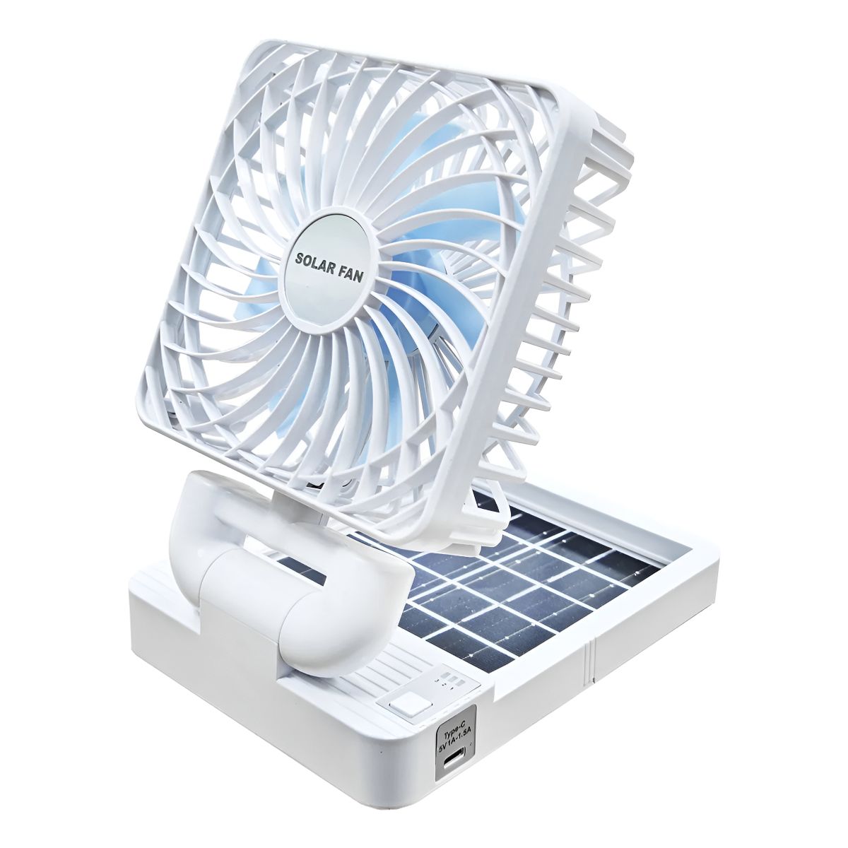GENERICO - Mini Ventilador Portatil Recargable Solar Usb Auto Hogar Color Blanco - 220106