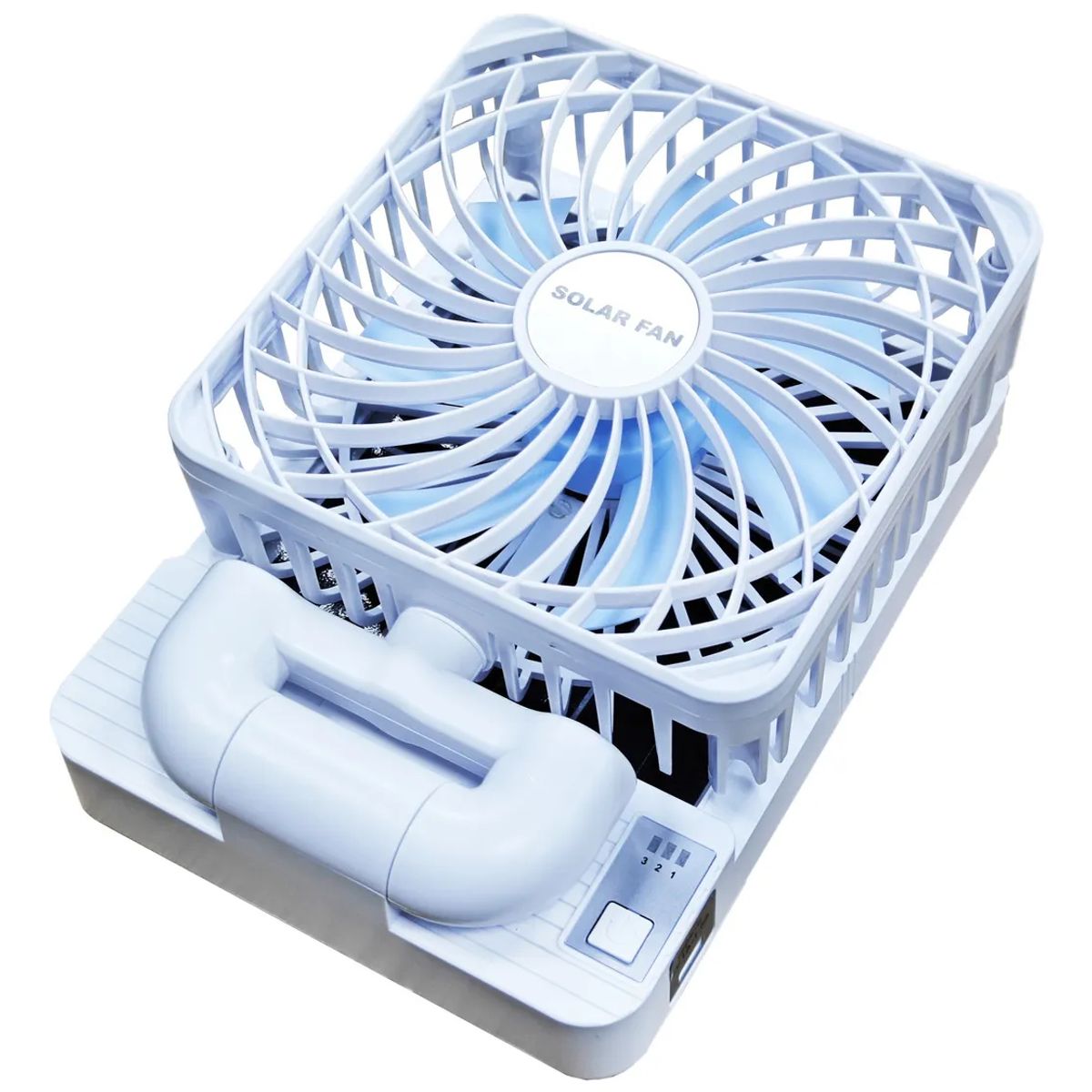 GENERICO - Mini Ventilador Portatil Recargable Solar Usb Auto Hogar Color Blanco - 220106