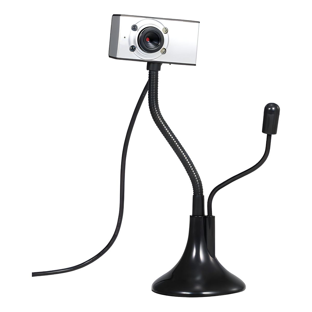 GENERICO - Cámara Webcam Gris USB Full HD 720p con Micrófono Teletrabajo Videoconferencia