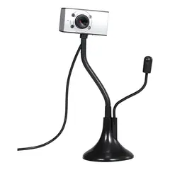 GENERICO - Cámara Webcam Gris USB Full HD 720p con Micrófono Teletrabajo Videoconferencia