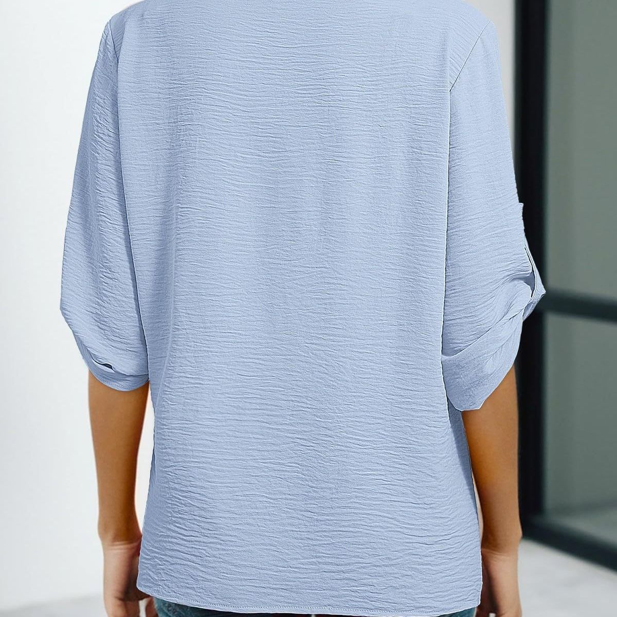 TIOZONEY - Blusa versátil de manga tres cuartos para mujer