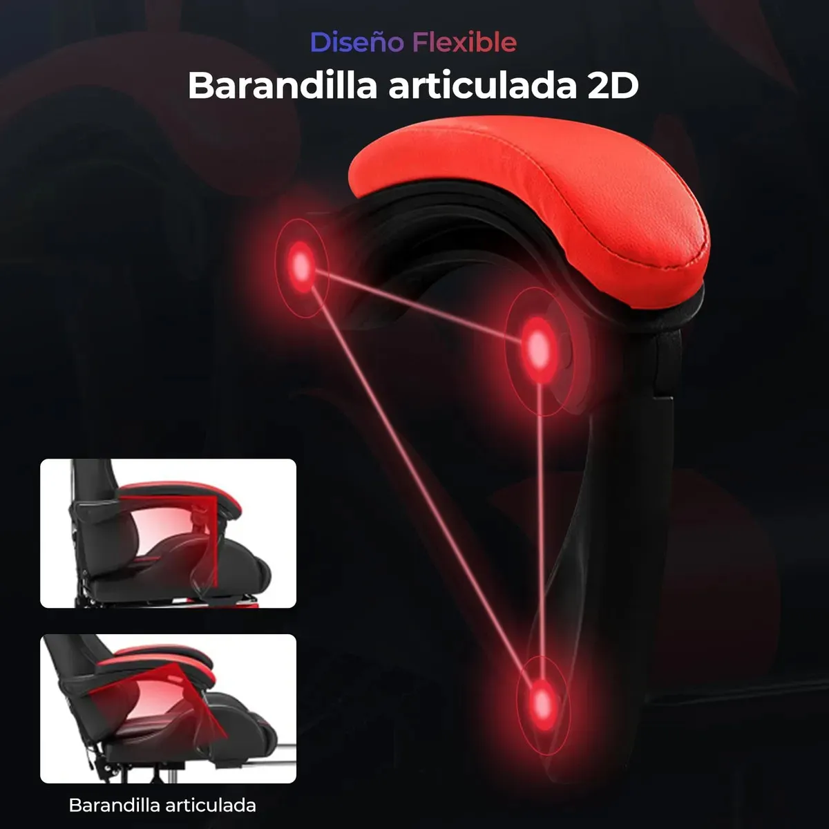 GENERICO - Silla Gamer Luz Rgb Parlante Reposapiés Masajeador Lumbar Color Azul - 300057