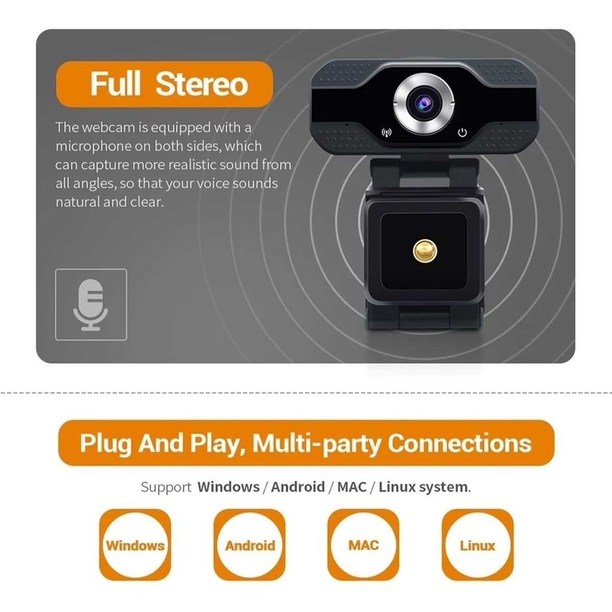 GENERICO - Camara Webcam Usb Con Micrófono Teletrabajo Videoconferencia Color Negro-240097 C56
