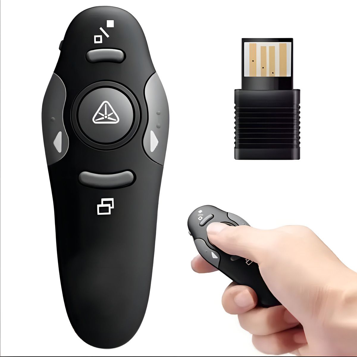 GENERICO - Puntero Laser Presentador Powerpoint Diapositivas Usb Color Negro - 262635