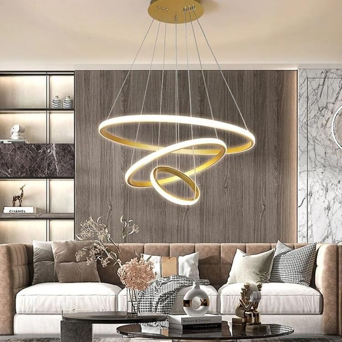 TATEE - Lámpara de techo con control remoto Tres colores de luz 60cm