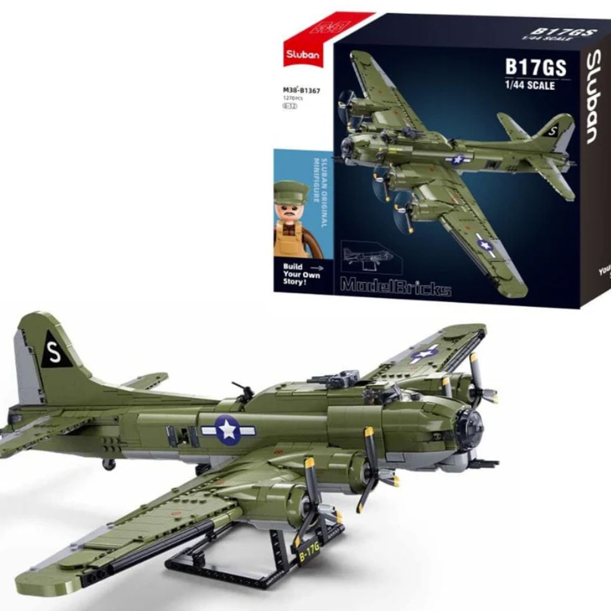 SLUBAN - Avión WWII Bombardero USAF B-17  compatible Lego
