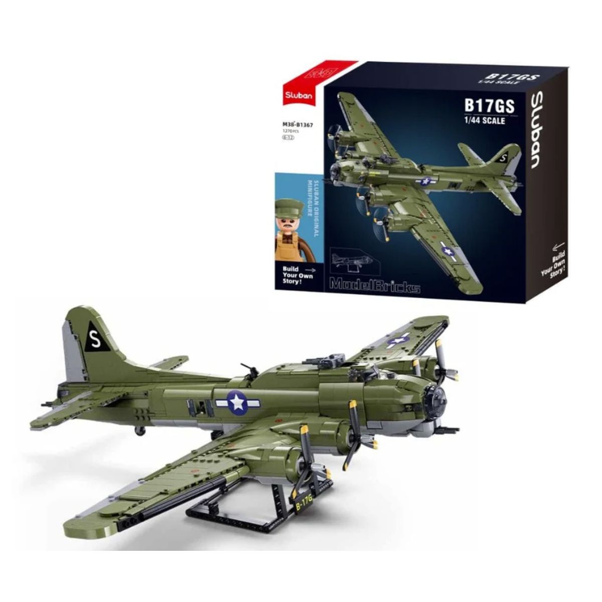 SLUBAN - Avión WWII Bombardero USAF B-17  compatible Lego