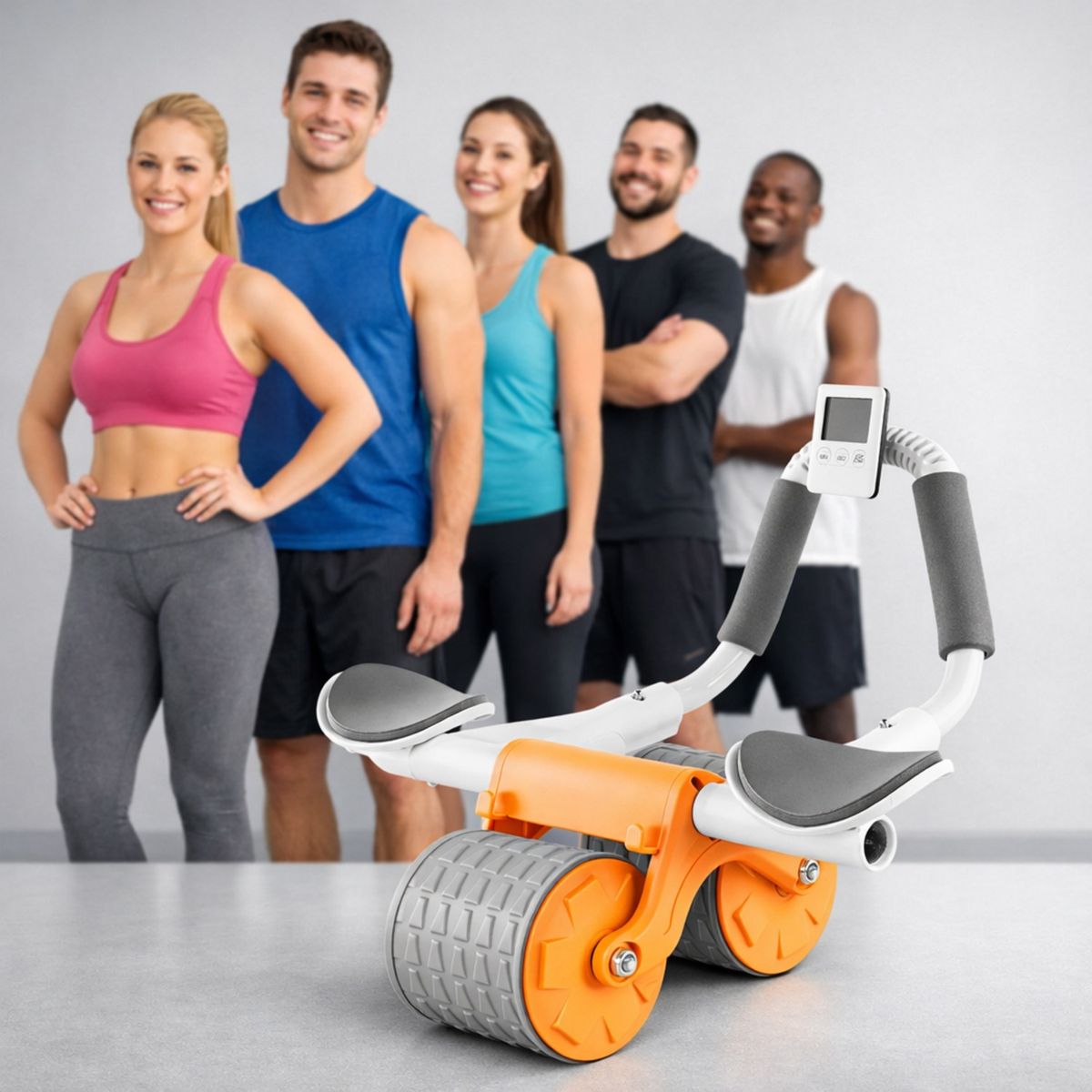 MOVI - Rueda Abdominal Doble con Rebote Automático  Entrenamiento Core en Casa  Antideslizante y Segura