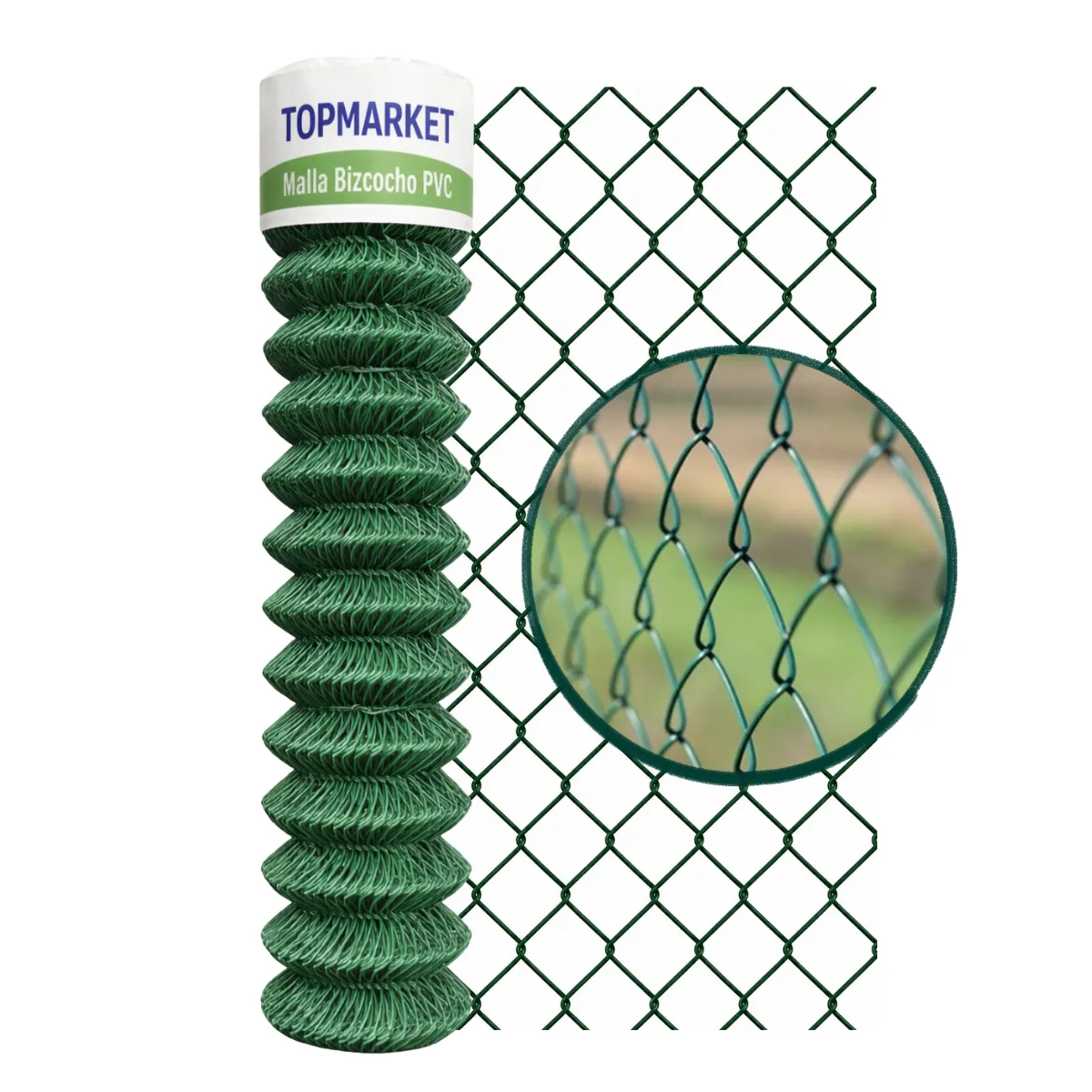 GENERICO - Malla Bizcocho PVC 1,5m rollo 25m