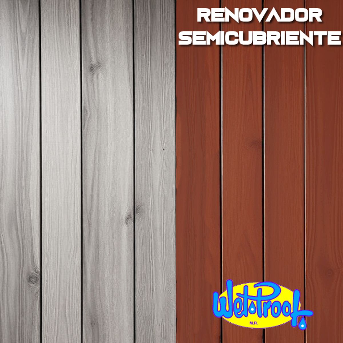 BARNIZ REPARA MADERA EXTERIOR IMPERMEABLE SEMICUBRIENTE TAPAVETA WET PROOF® OLIVA 1-4 GALÓN, marca WETPROOF - Foto 2