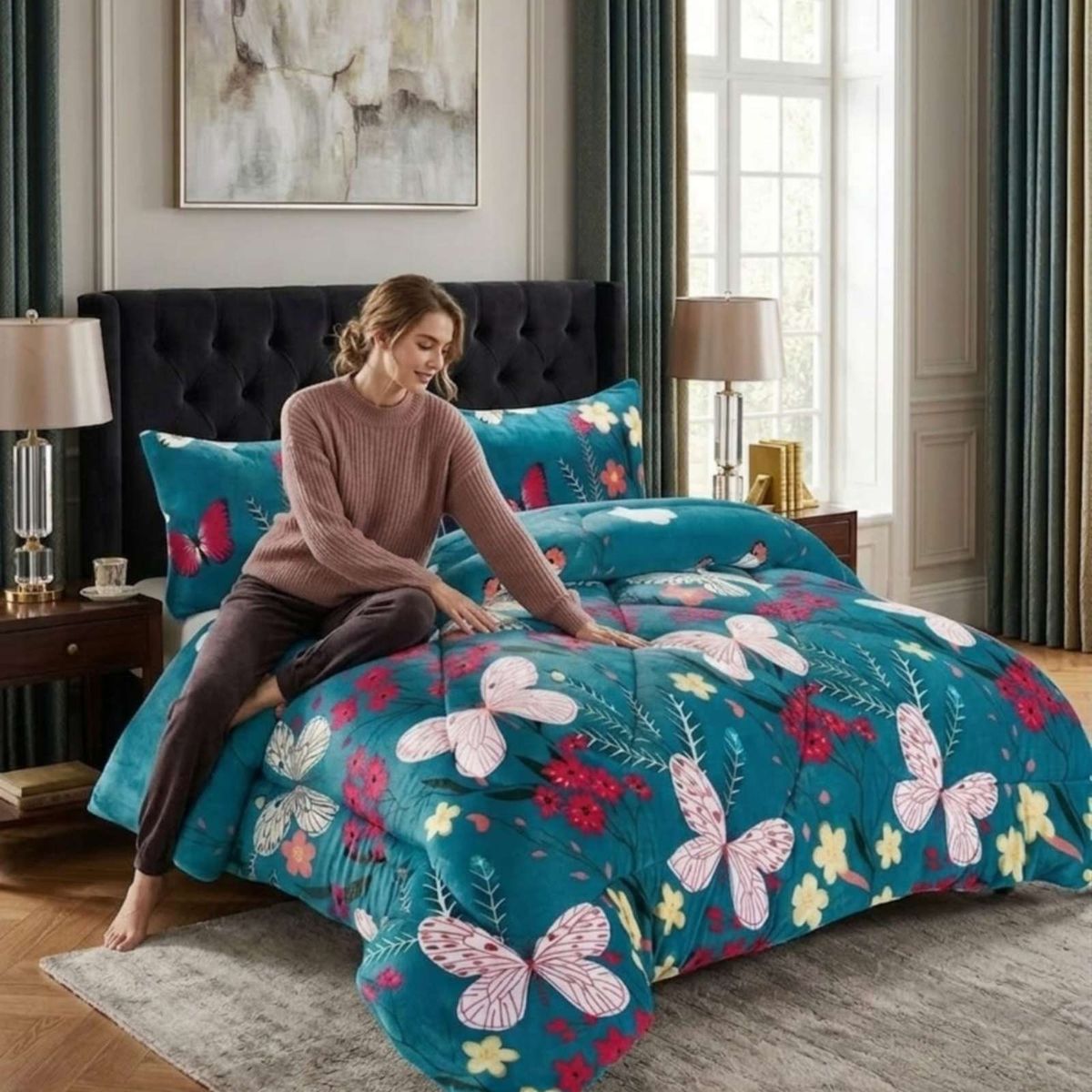 GENERICO - Cubrecama Plush 2 Plazas con Chiporro Extra Cálido - Térmico Suave