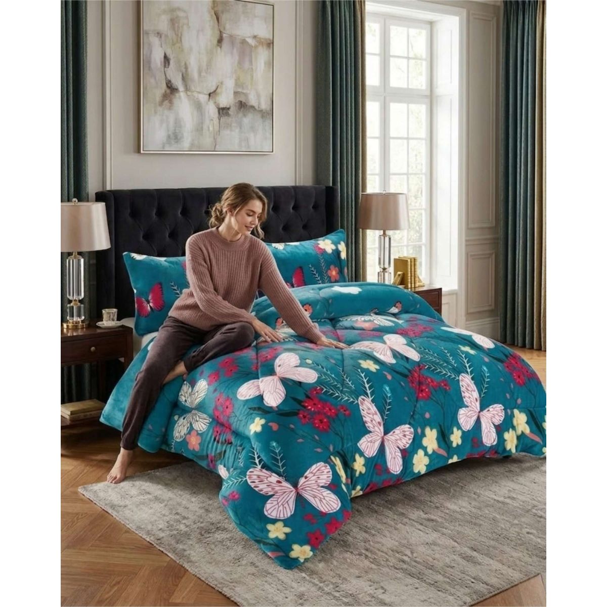 GENERICO - Cubrecama Plush 2 Plazas con Chiporro Extra Cálido - Térmico Suave