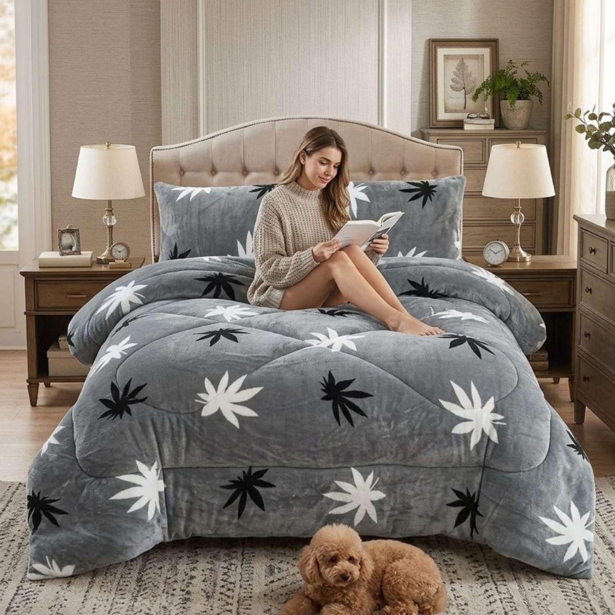 GENERICO - Cubrecama Plush 2 Plazas con Chiporro Extra Cálido - Térmico Suave