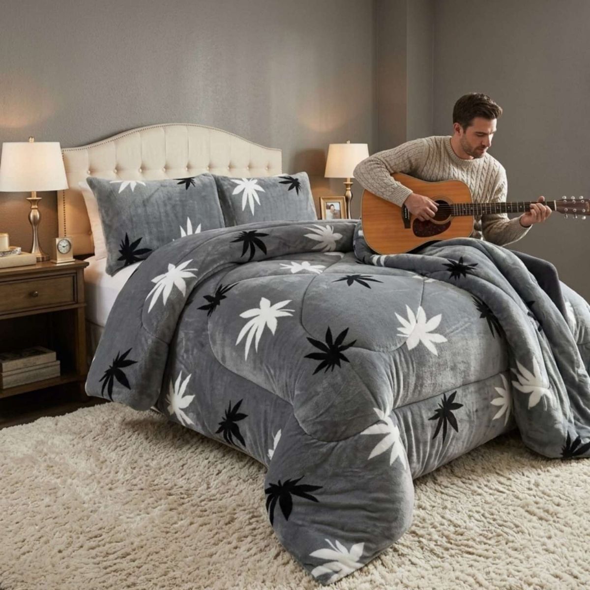 GENERICO - Cubrecama Plush 2 Plazas con Chiporro Extra Cálido - Térmico Suave