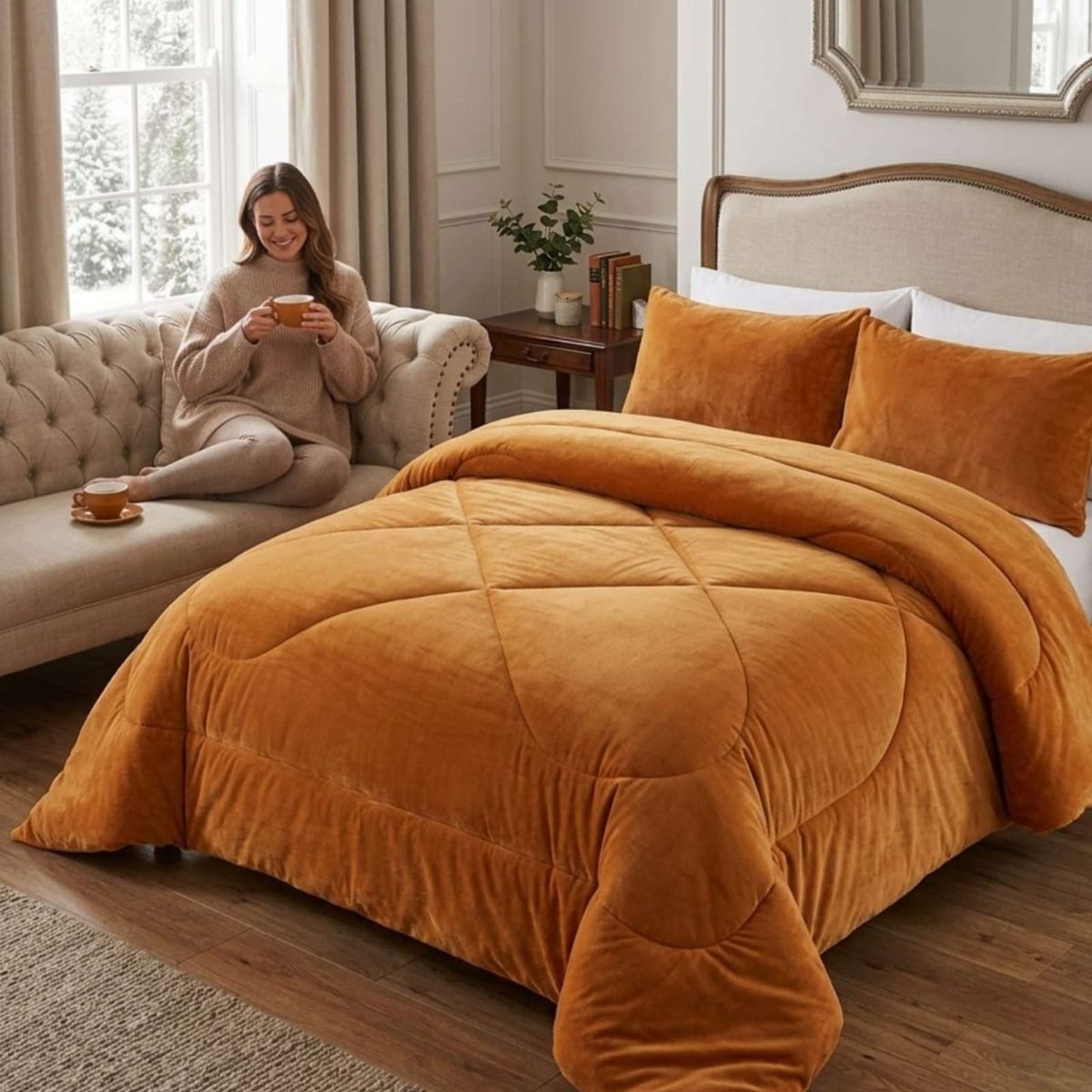 GENERICO - Cobertor Invierno 250x270cm Plush y Chiporro King  Super King