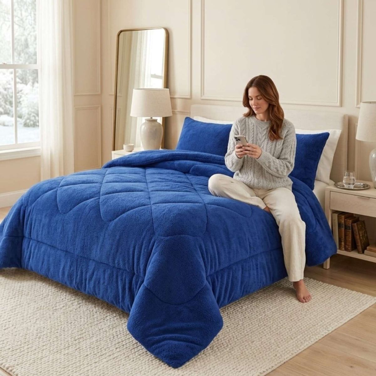 GENERICO - Cobertor Invierno 250x270cm Plush y Chiporro King  Super King