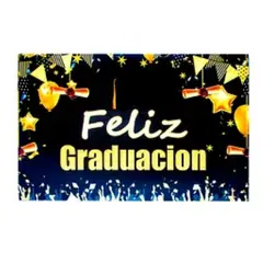 GENERICO - Fondo fotografico para graduacion dorado y negro 80x125cm