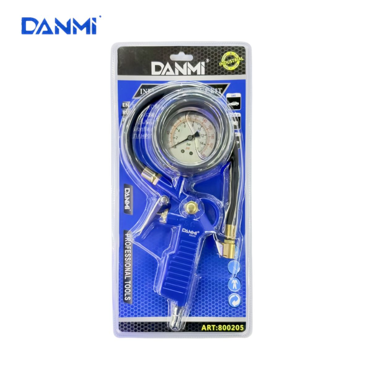DANMI - Inflador Medidor De Presión Manometro  0,8 Mpa 1/4 Danmi