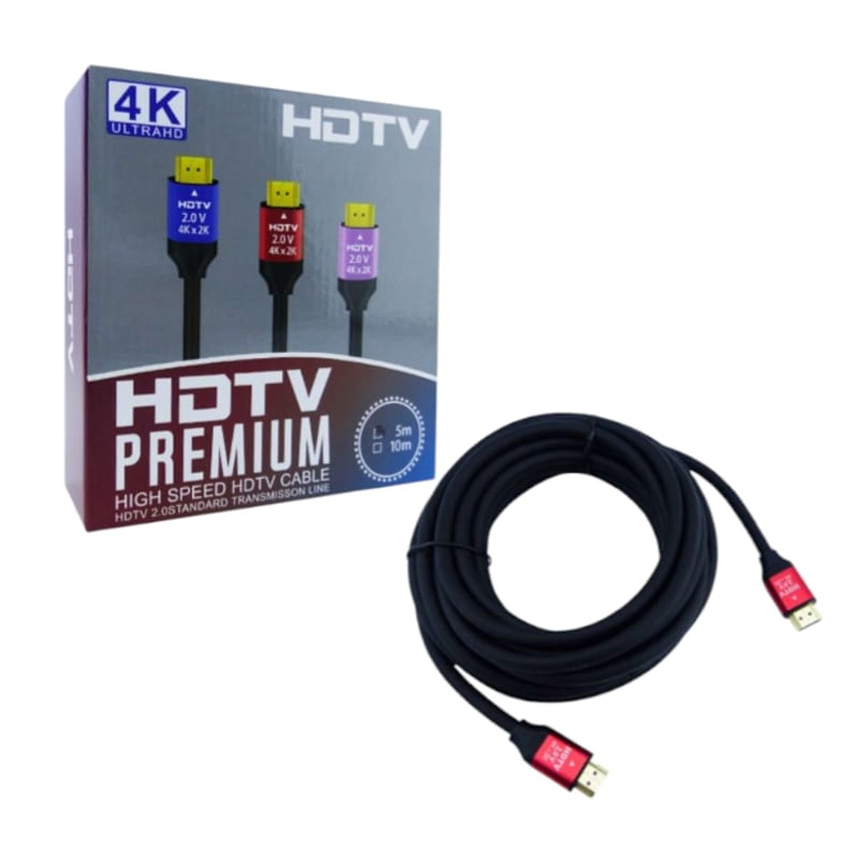 GENERICO - Cable HDMI Marca HDTV De 5Mts  4K  Version 2.0 Punta De Metal