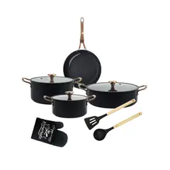 YOLIKITCHEN - Juego de Ollas Cerámicas Antiadherentes con Sartén y Utensilios de Cocina