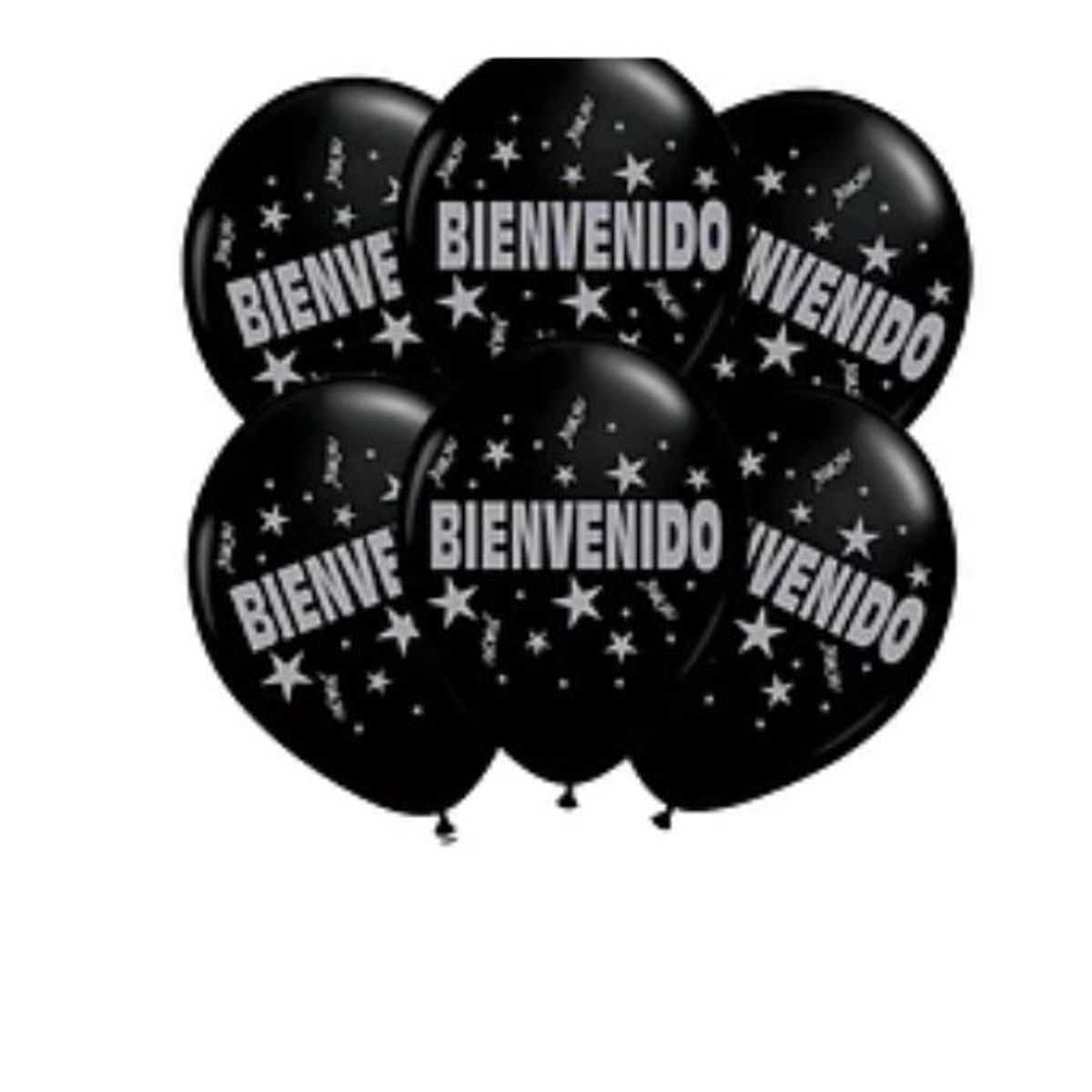 GENERICO - Set de globos negro Bienvenido 6un