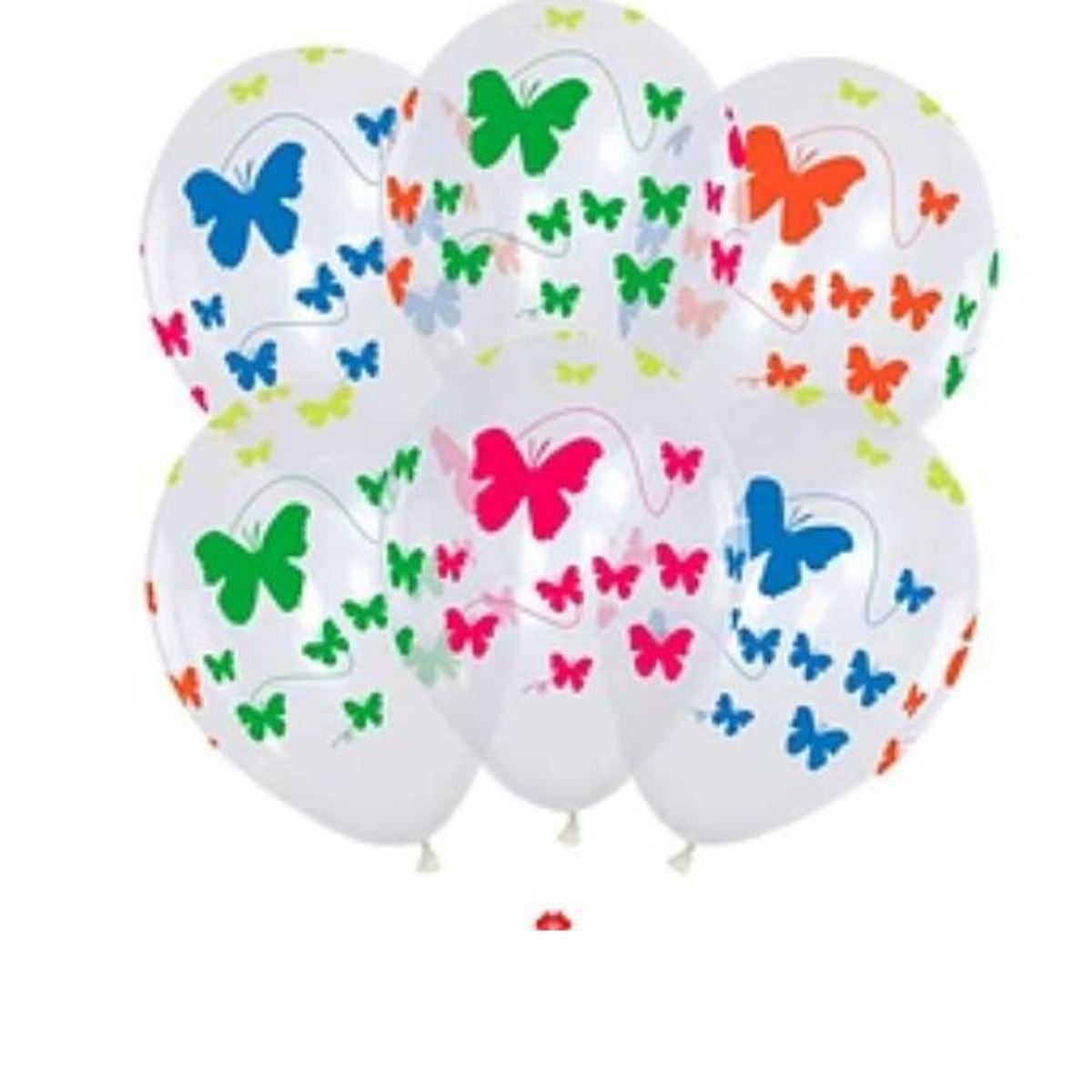 GENERICO - Set de globos latex con estampado de mariposas 6pcs