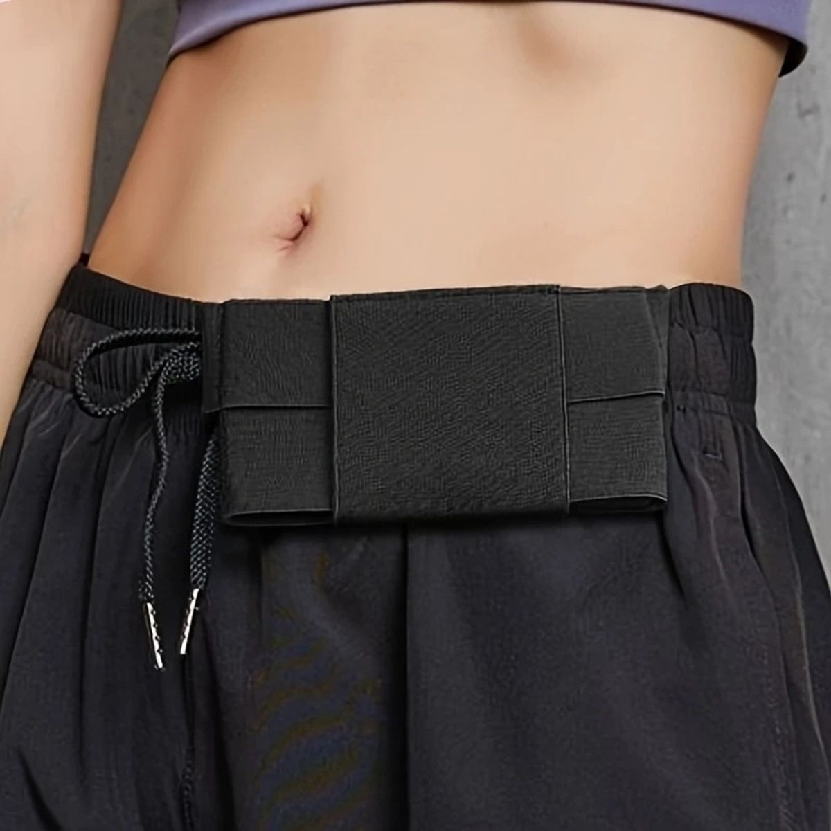 KUANGYE - Banano Invisible Bolsa Funda Cinturon Porta Celular Negro