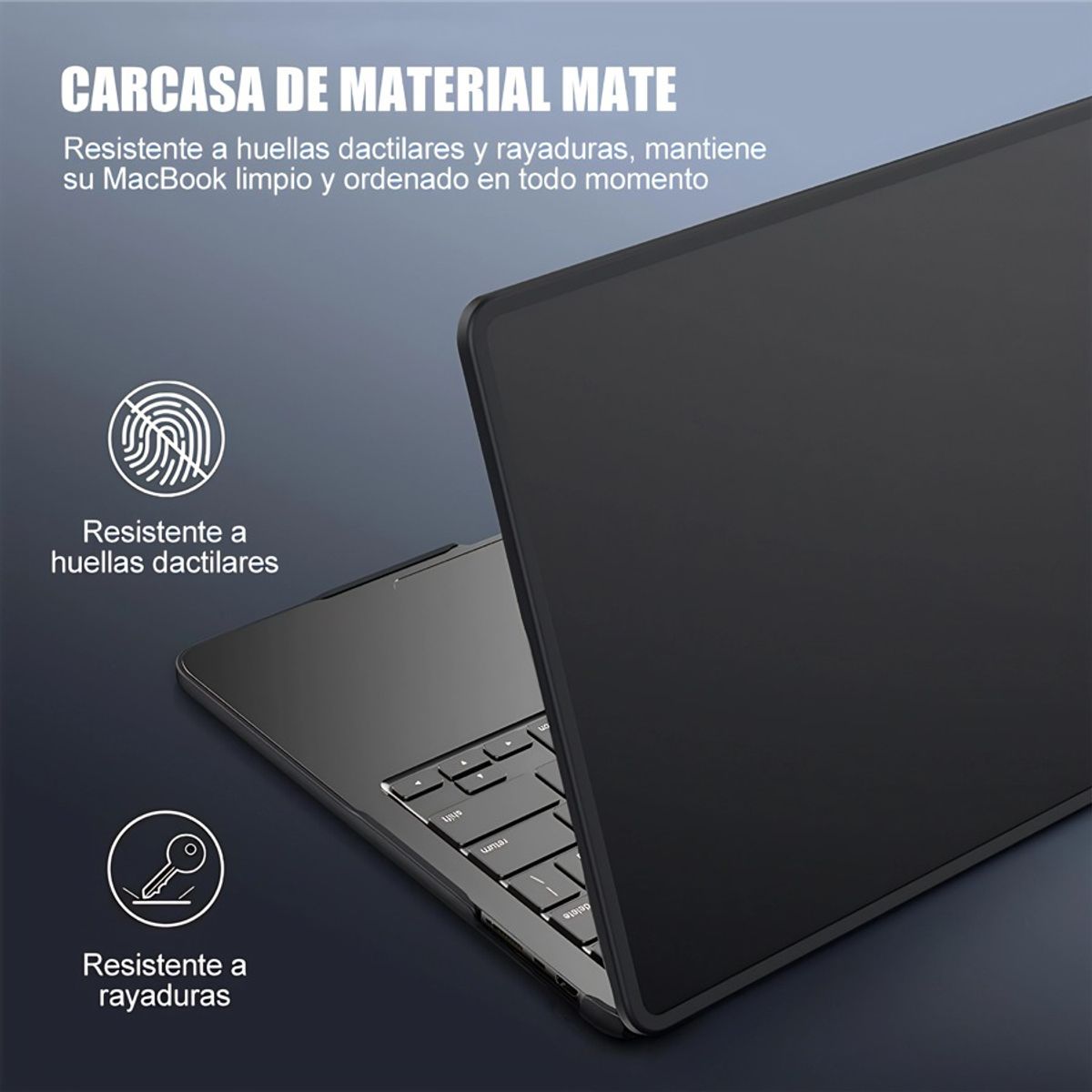 GENERICO - Carcasa Macbook Air 13.6 Negro Mate Escarchado Bordes Suaves