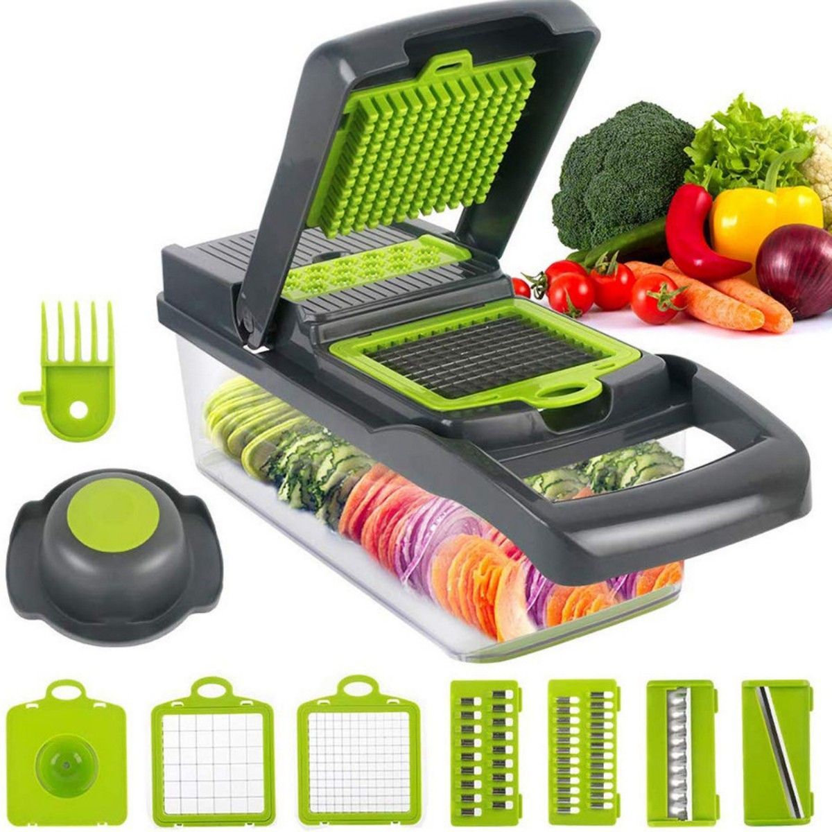 GENERICO - alladores Verdura Fruta Picador Cortador Cocina 16pcs