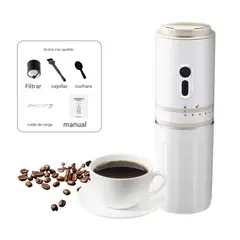 GENERICO - Cafetera portátil inalámbrica con molinillo y cafetera