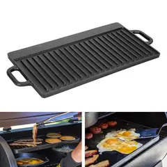 KINDA NICE - 2 En 1 Plancha Churrasquera Reversible Hierro Fundido Sartén