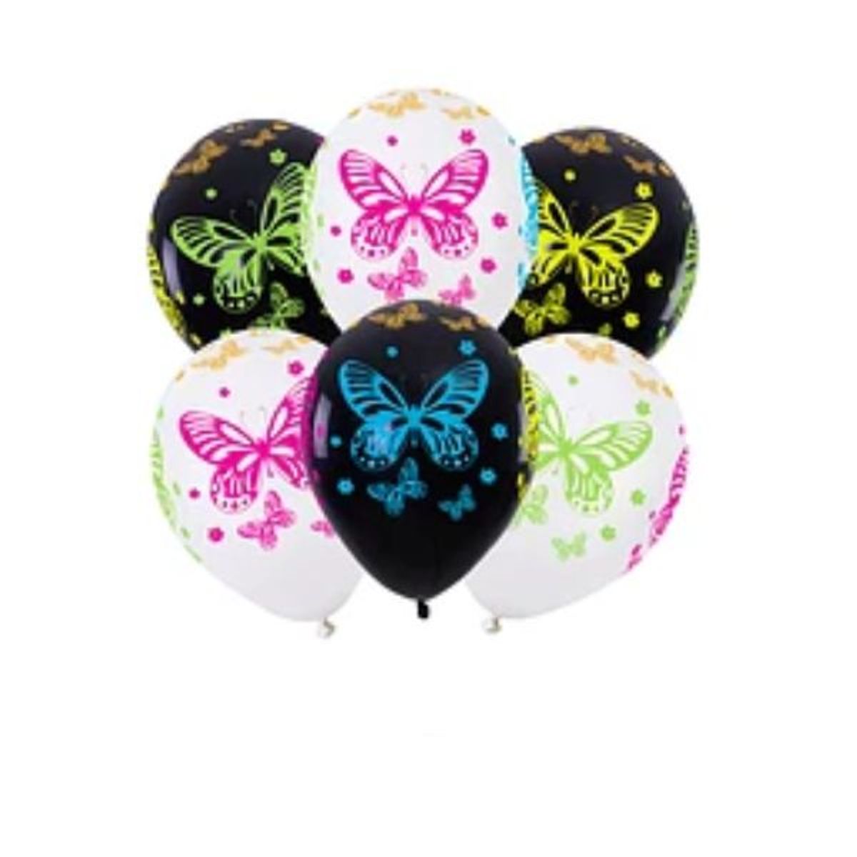 GENERICO - Set de globos de latex de mariposa 6pcs