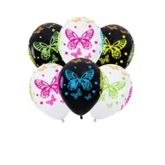 GENERICO - Set de globos de latex de mariposa 6pcs