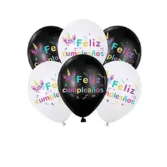 GENERICO - Set de globos de latex Feliz Cumpleaños unicornio 6pcs