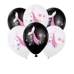 GENERICO - Set deglobos de latex cola de sirena 6pcs