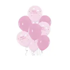 GENERICO - Set de globos de látex nube feliz cumpleaños rosa 8pcs