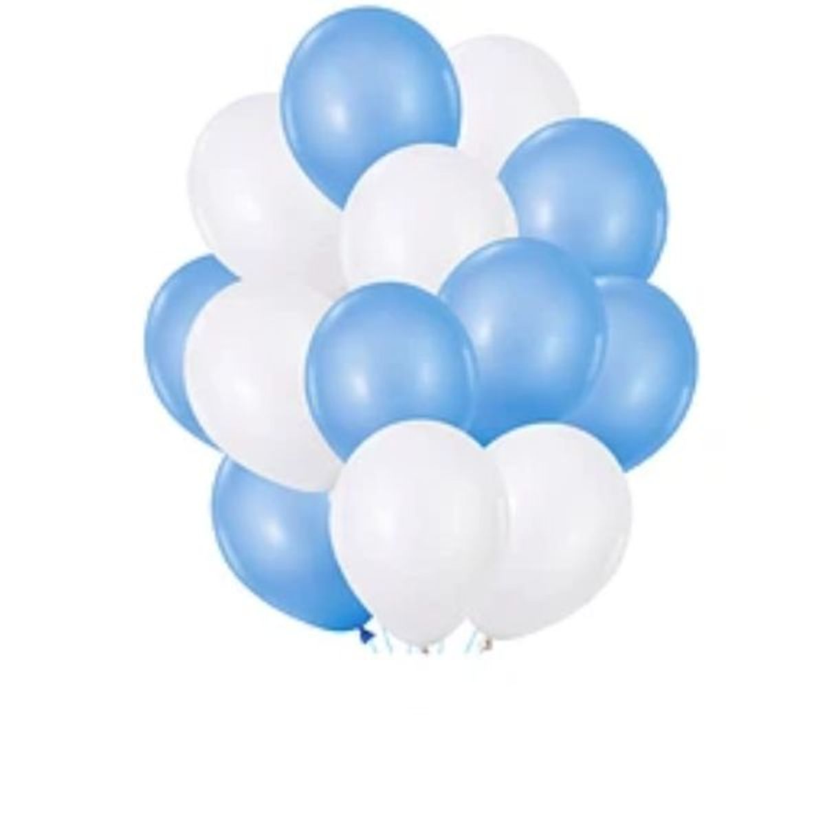 GENERICO - Set de globos latex blanco y celeste 25pcs 23cm