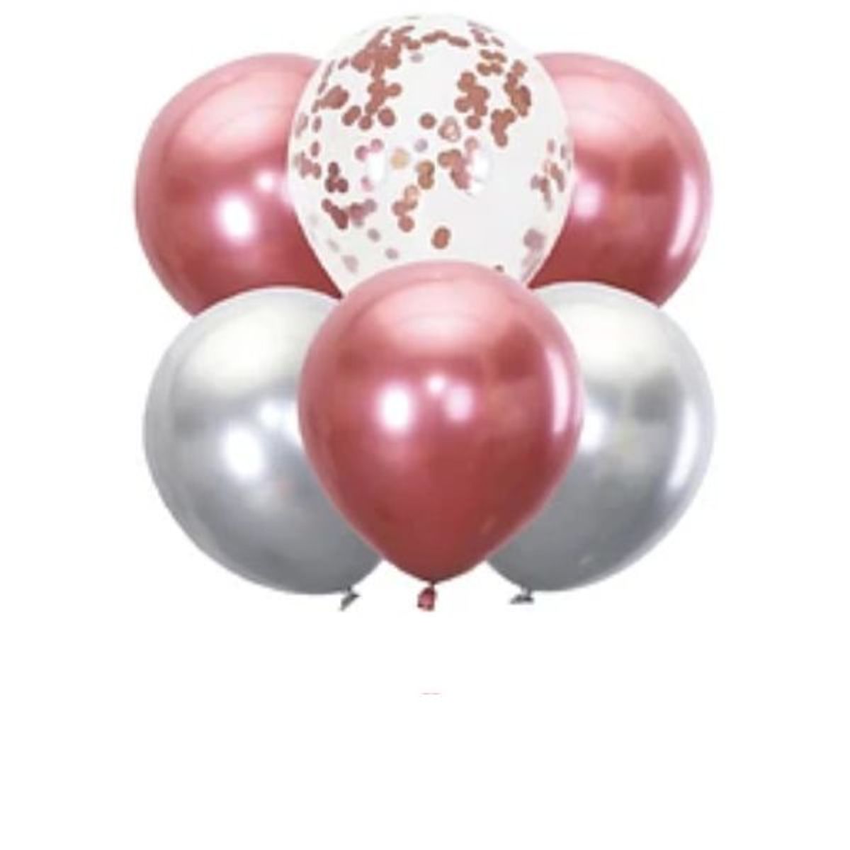 GENERICO - Set de globos cromados rosa 6pcs