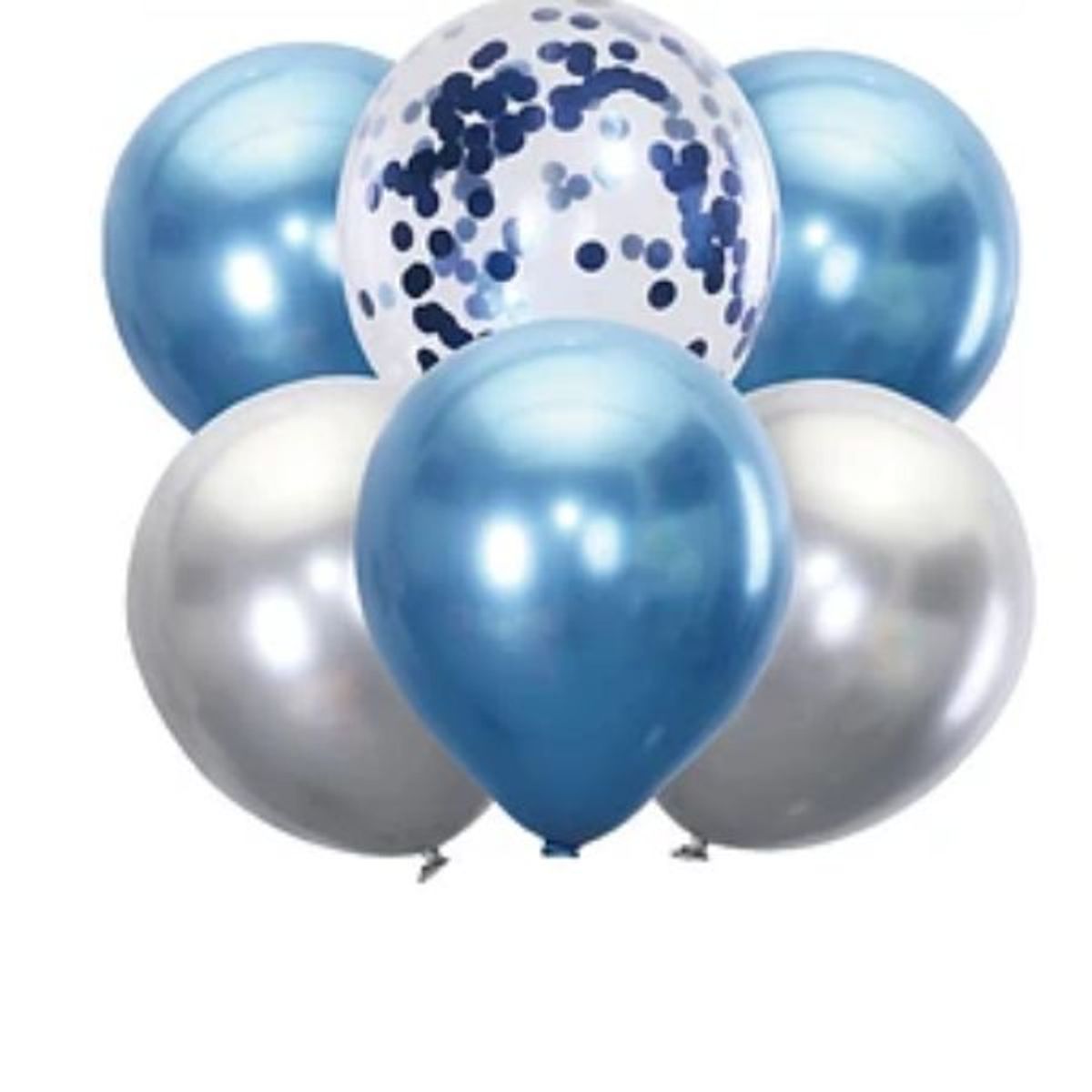 GENERICO - Set de globos cromados azul 6pcs
