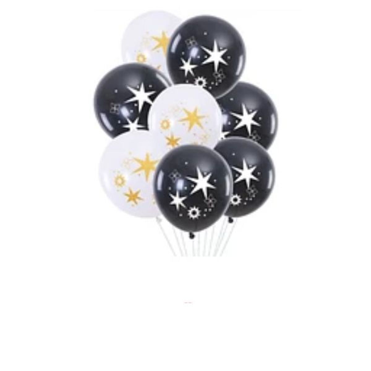 GENERICO - Globos de látex con estrellas 8pcs